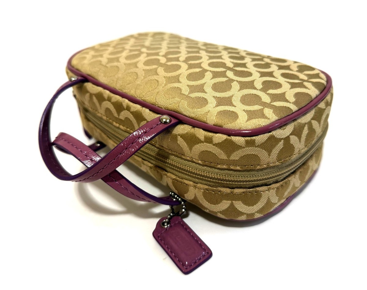 RARE Coach Y2K Op Art Floral Lily Applique Multi Jewelry Travel
