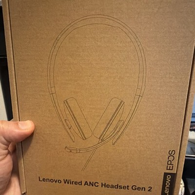 Lenovo Wired ANC Headset Gen 2 Teams USB-C Boom Mic Headband Black