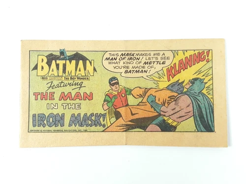 Vintage 1966 PopTart Batman Promo Mini Comic - The Man In The Iron Mask!