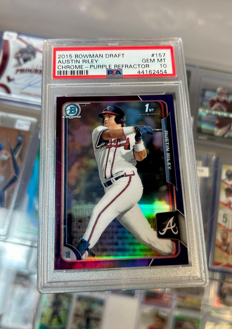 2015 Bowman Draft Chrome Austin Riley Purple Refractor /250 PSA 10 Gem Mint