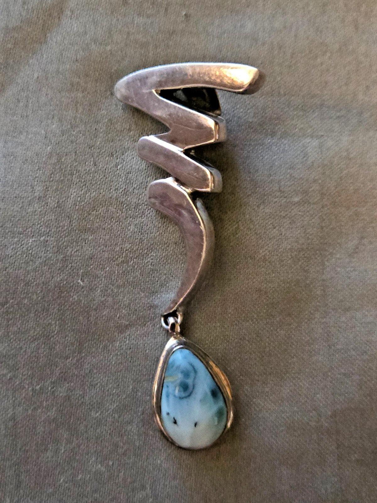 Unique Style Drop Down Larimar 925 Solid Sterling… - image 2