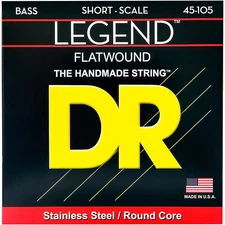 DR Strings Hi-BEAM FLATS Flatwound Stainless Bass Strings Short Scale 45-105