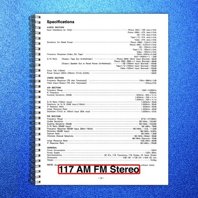LUXMAN R-117 AM FM Stereo Receiver Service Manual - BOUND - COVERS - XL FOLDOUTS
