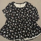 Lane Bryant Plus Size 22/24 Black Floral Swing Tunic