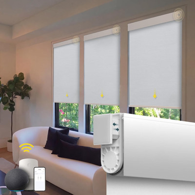 Motorized Blinds No Drill Automatic Blinds for Windows Cordless Roller Shades El