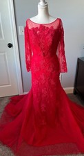 Pronovias red long evening gown, size 10, excellent condition worn 1 time