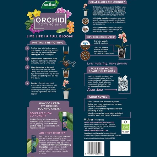 Westland Orchid Potting Mix 4L, Brown UK - Picture 3 of 4