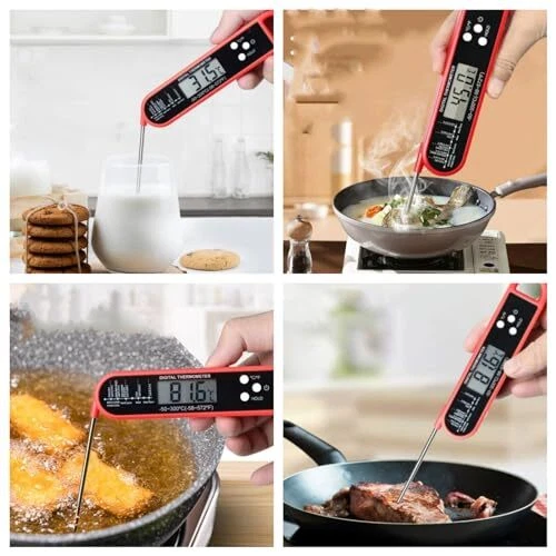 Meat Thermometer Digital - Waterproof Fast Meat Thermometer with Backlight &