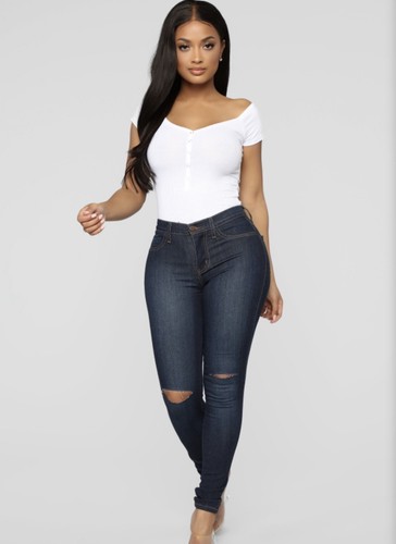 Fashion Nova Canopy Jeans Dark Denim 
