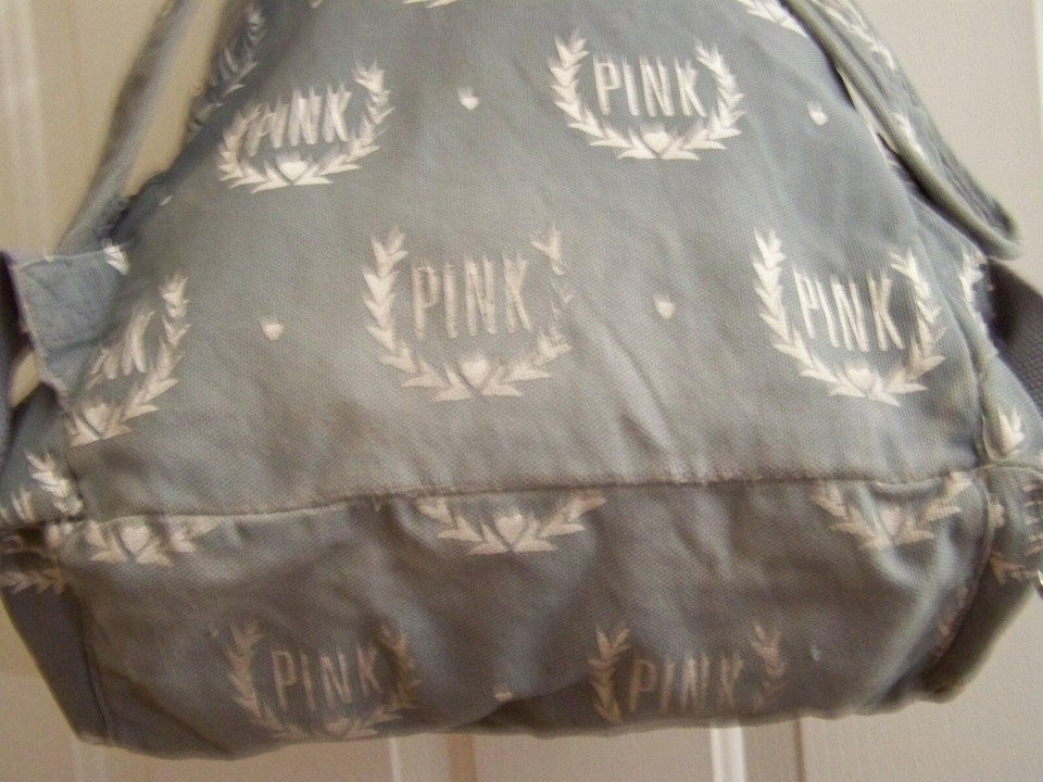 Victoria's Secret PINK, Grey Canvas Backpack School Book/ Travel Bag eBay