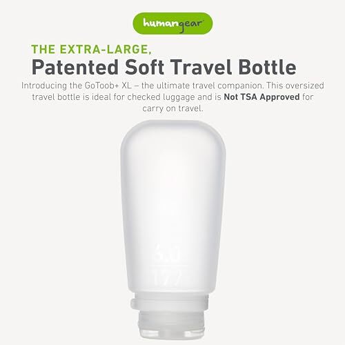 GoToob+ (XL) Refillable Silicone Travel Bottle Locking Lid Food