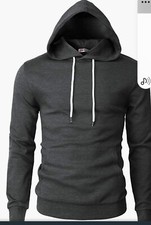 Men's Casual Slim Fit Long Sleeve Hooded Basic Lightweight Sweatshirt Size US XL