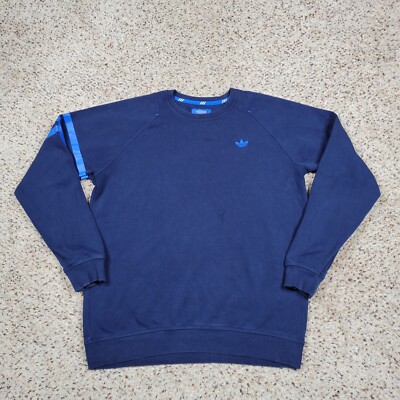 Adidas Sweatshirt Womens Medium Blue Trefoil Sweater Outdoors