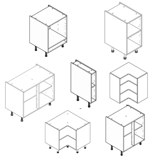 PREMIUM FLAT PACK KITCHEN BASE UNITS CARCASS WHITE MFC 18MM CLICBOX eBay