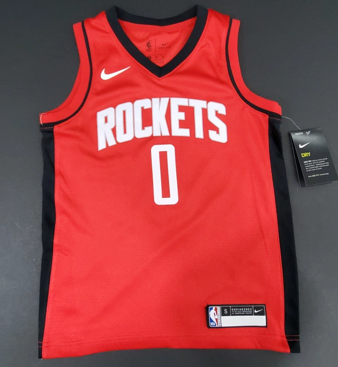 Nike Youth Houston Rockets Russell Westbrook #0 Jersey, Red/Black/White,  Size YS