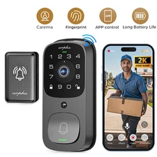 ARPHA Keyless Fingerprint Smart Door Lock Wi-Fi Video Camera+Doorbell+Door Lock