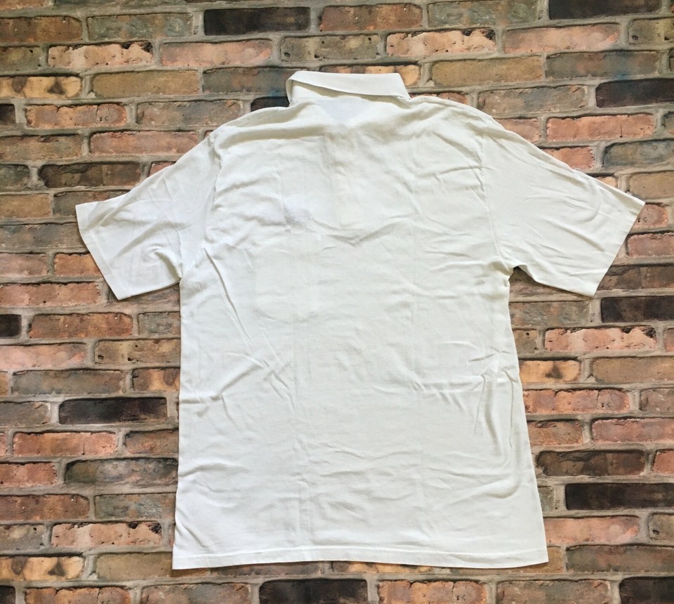 Vintage Golf Shirt Polo Men Extra Large XL 4648 White STEDMAN Made in