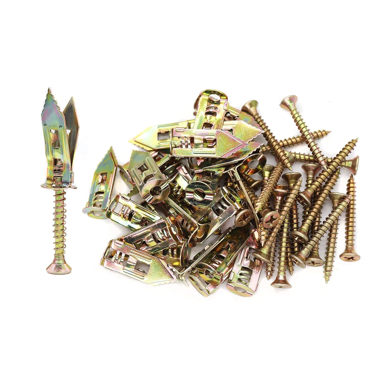 Binifimux 110Pcs Drywall Anchors Kit with Self-Drilling Screws 12x30mm for Sheetrock