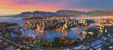 Landscape vancouver sunset city lake canada cityscape Custom Gaming Mat Desk