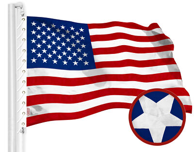 G128 American USA Flag 30x60 Ft Embroidered 220GSM Spun Polyester