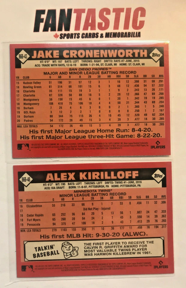 2021 Topps Series 2 S2 Baseball 1986 Insert Card YOU PICK inc RC etc - Image 2 of 2