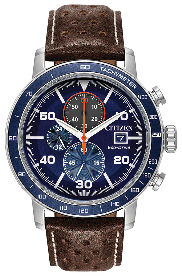 Citizen Eco-Drive Men's Chronograph Blue Multi Dial Watch 44mm