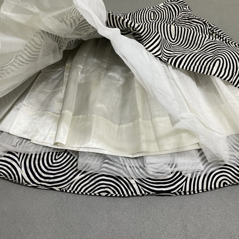 Falda Vintage 100% Seda Burbuja Falda Talla 4 Arte Psicodélico Para Usar Rockabilly Foto 4 de 4