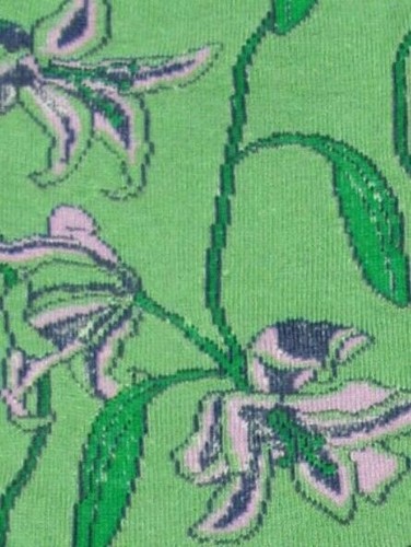 NWT Womens Stargazer Lily Floral Socks in Buttercream and Grape Purple - Picture 2 of 12