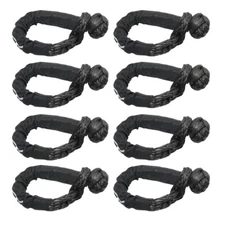 8 Pack Synthetic Soft Shackle Rope 56000lb Breaking Strength Recovery Tow Strap
