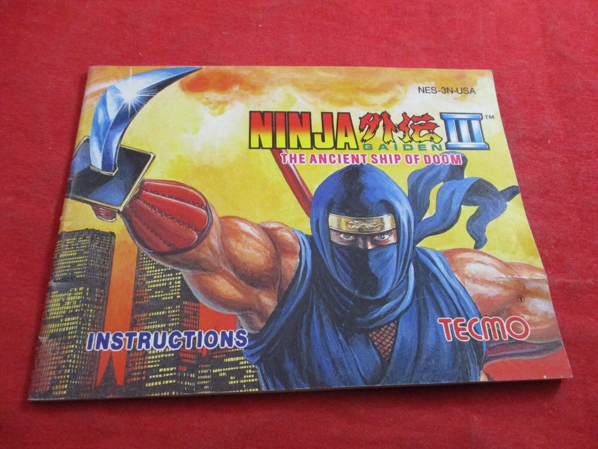 Ninja Gaiden III Ancient Ship Doom Nintendo NES Instruction Manual