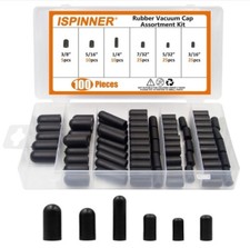  100 PCS CARBURETOR  VACUUM RUBBER CAP PLUG ASSORTMENT KIT INTAKE VACUUM LINES