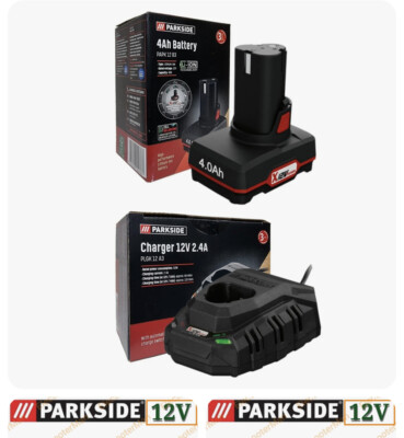 Parkside 12V 4Ah Battery With Charger For Parkside 12v X Team Series Tools  UK