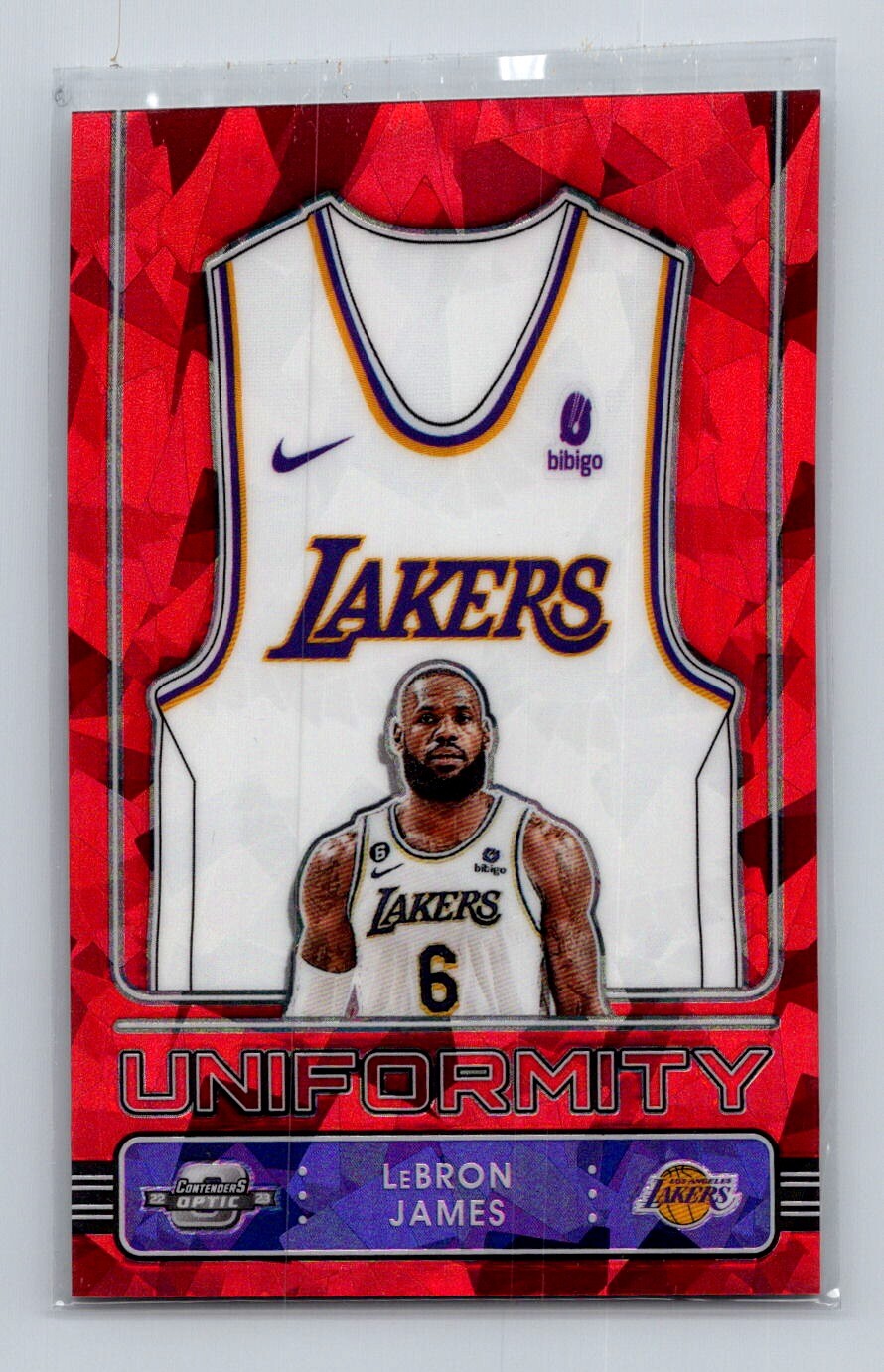 2022-23 Contenders Optic #5 Uniformity Red Cracked Ice LeBron James Lakers