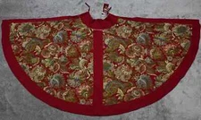Julie G. Vestment Women's Large Red Gold Floral Handwoven 100% Cotton
