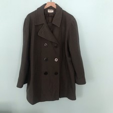 Mario De Pinto Wool Vintage Thermal Grunge Pea Coat Xl Brown