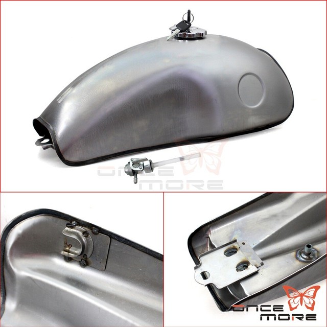 Cafe Racer 10L/2.6 Gallon Retro Titanium Gas Fuel Tank For Honda Suzuki