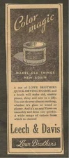 VINTAGE AD LOWE BROTHERS QUICK DRYING ENAMEL / LEECH & DAVIS - GLASGOW, KY