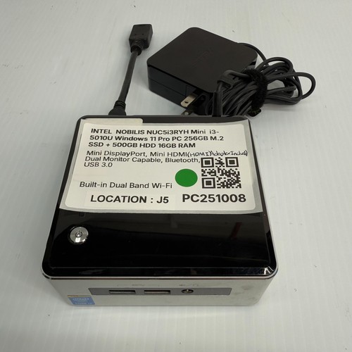 Intel NUC NUC5i3RYH Core i3 Windows 11 Pro Mini PC 256GB + 500GB 16GB Wi-Fi