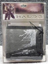 VINTAGE NEW HALO 3 RARE BILLFOLD WALLET SNIPER BLACK GREY BUNGIE/MICROSOFT