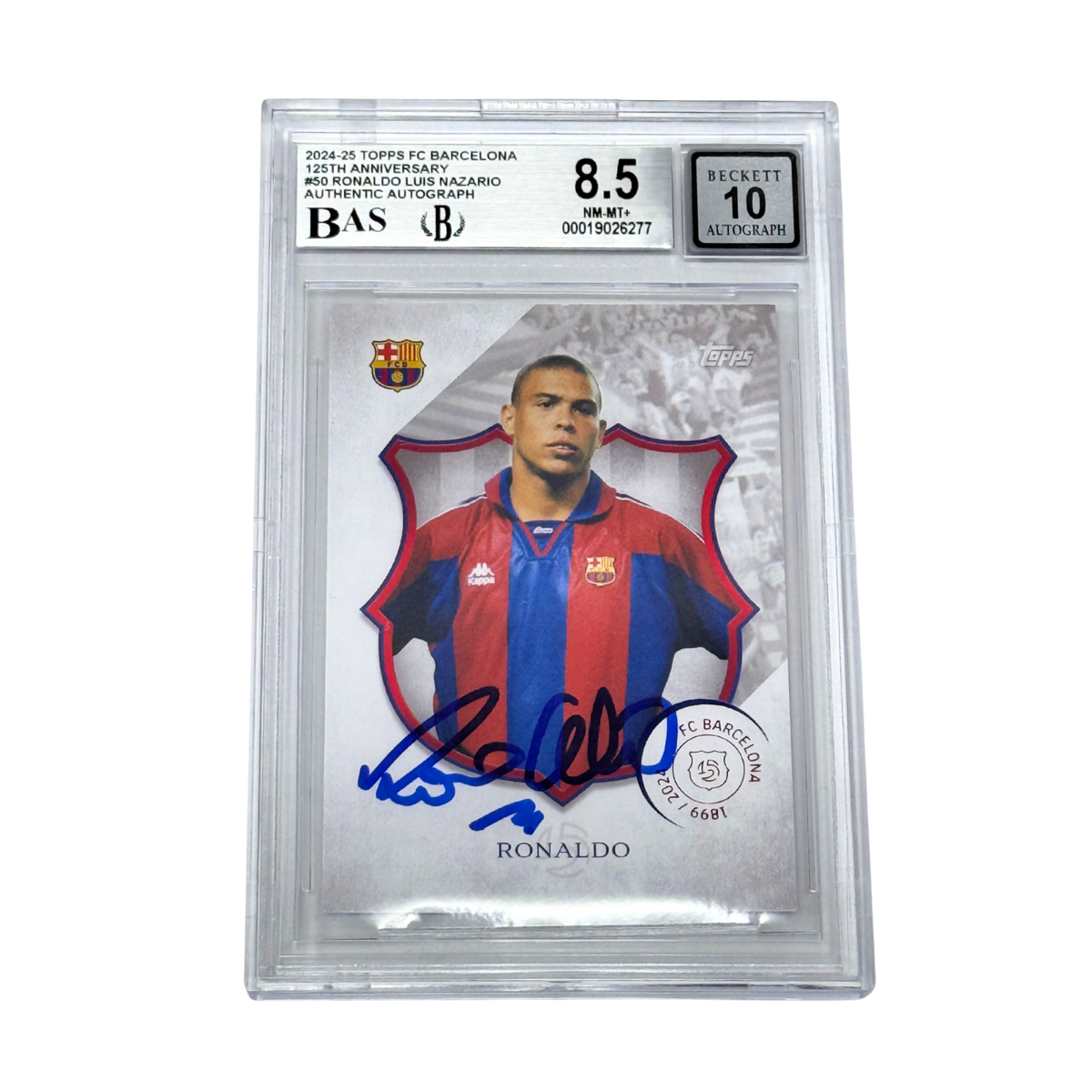 Ronaldo Nazario Signed 2024-25 Topps FC Barcelona 125th