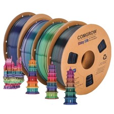 4KG Tri-Colors Silk PLA 3D Printer 1.75mm Filament Accuracy /- 0.02 mm US Ship