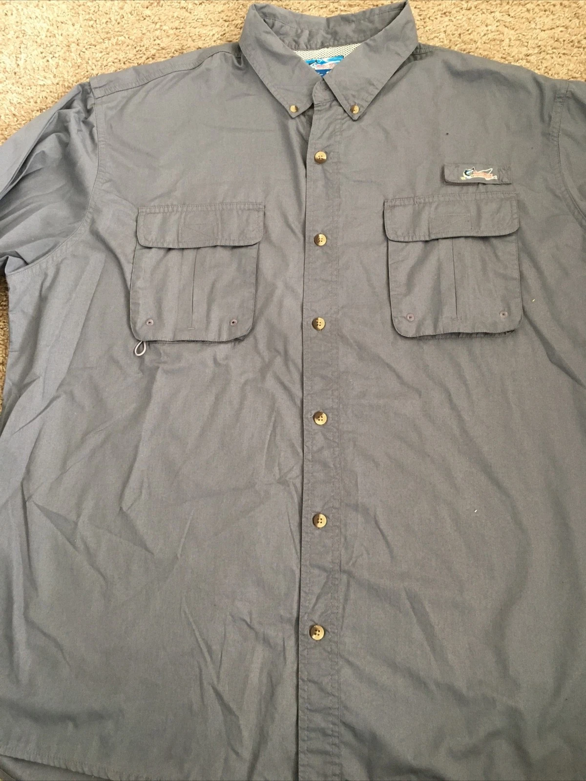 World Wide Sportsman Shirt Mens 2XL Light Green Long Sleeve Vented Fishing