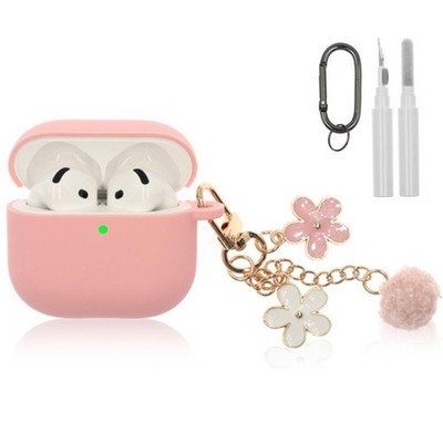 Compatible with AirPods 4 Case, Premium Soft Silicone Airpods 4 Pink