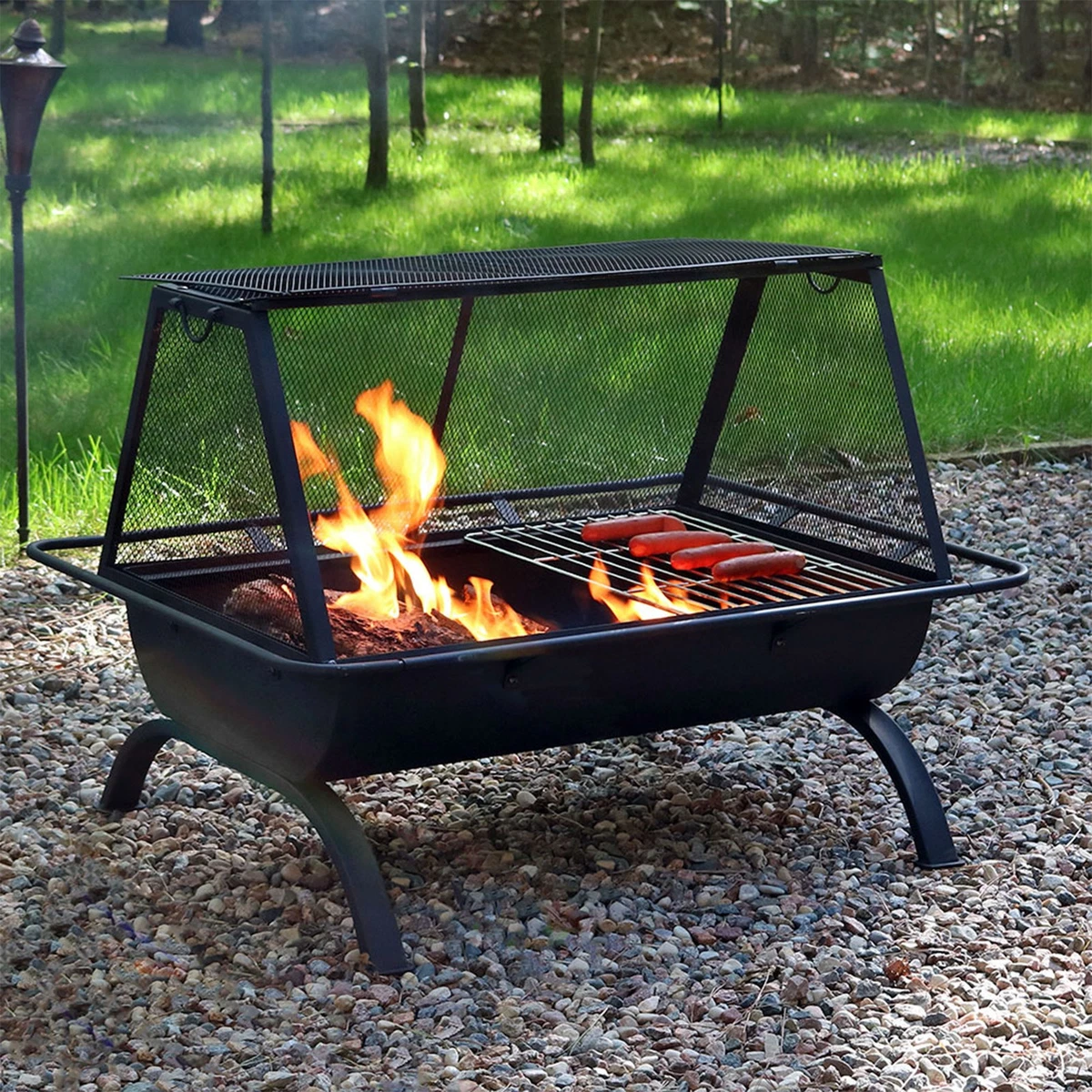 Sunnydaze 30 In. Copper Royal Cauldron Fire Pit With Handles And Spark Screen Nb Ffp30 Copper