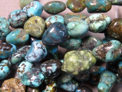 Cloud Mountain + SKY HORSE TURQUOISE 6-10 Nuggets BEADS 16'' Strand 95+cts