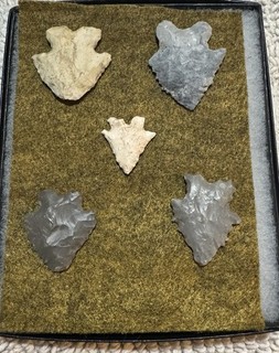 5 Ohio Bifurcate Arrowheads Indian Artifacts
