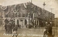 Shenandoah Pennsylvania Ferguson Hotel Celebration 1910 RPPC Postcard COPY