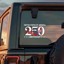 United States of America 1776 2026 Car Window Decal Sticker 250 Years Patriotic