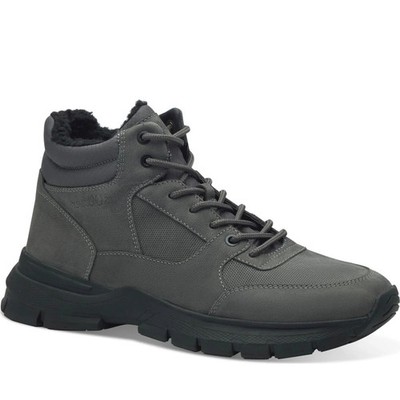 s.Oliver Men's Gray Leather Fashion Sneakers Casual 16201-235