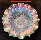 MILLERSBURG SATIN PURPLE CARNIVAL GLASS “ZIG-ZAG” 10” BOWL – SUPER NICE!
